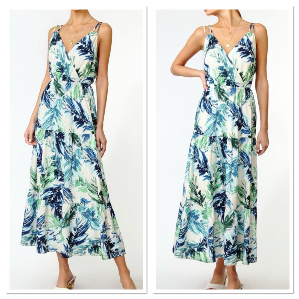 Tropical Vacation Paradise by Adelyn Rae Tiered Maxi Dress, NWT, Size Small